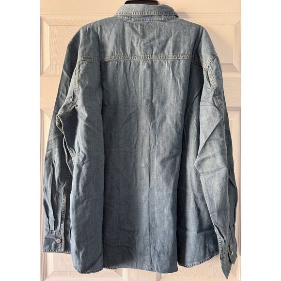 Levi Strauss Denim Button Down Shirt XXL Stonewash Blue NWT - Picture 6 of 7